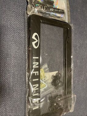 Infiniti Black License Plate Frame with Logo and key chain